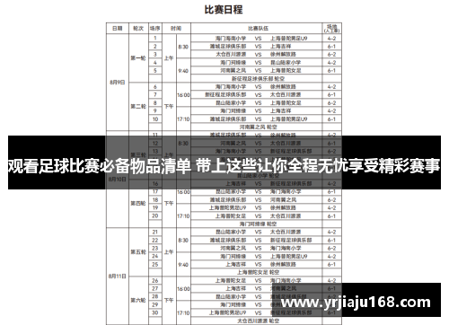 观看足球比赛必备物品清单 带上这些让你全程无忧享受精彩赛事